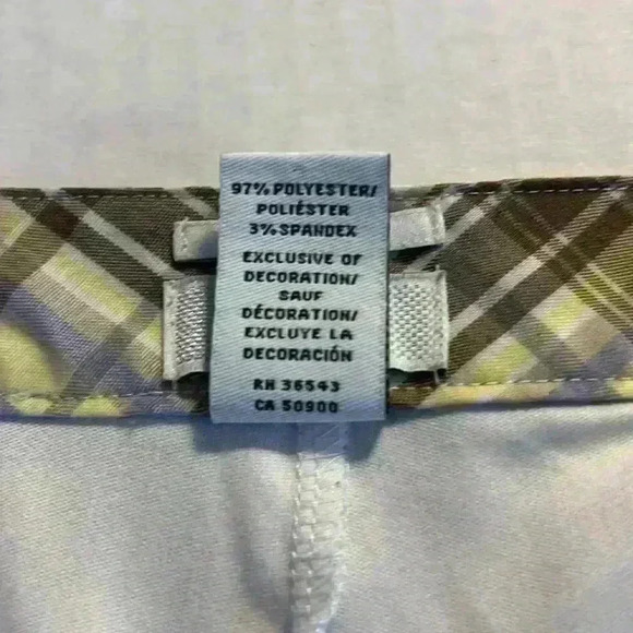 Izod CoolFX Tennis Golf Skirt with under shorts yellow brown plaid size 12 skort - Picture 5 of 13